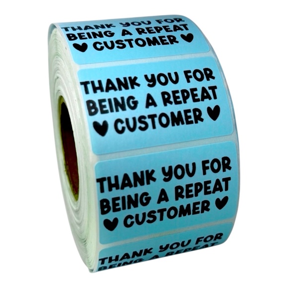 "Repeat Customers Arethe Best!" stickers 100pcs | 8 COLORS TO CHOOSE FROM - Picture 7 of 8